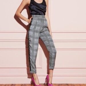 Stylish Gray Plaid Women's Pants